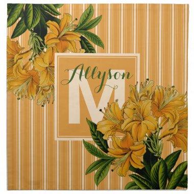 Turmeric Monogram Bridal Shower Wedding Floral Cloth Napkin