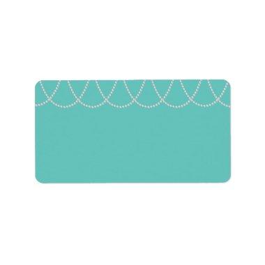 Turquoise and Pearls Bridal Shower Address Label