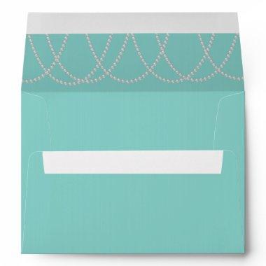 Turquoise and Pearls Bridal Shower Envelope