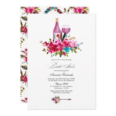 Turquoise and Pink Boho Chic Wine