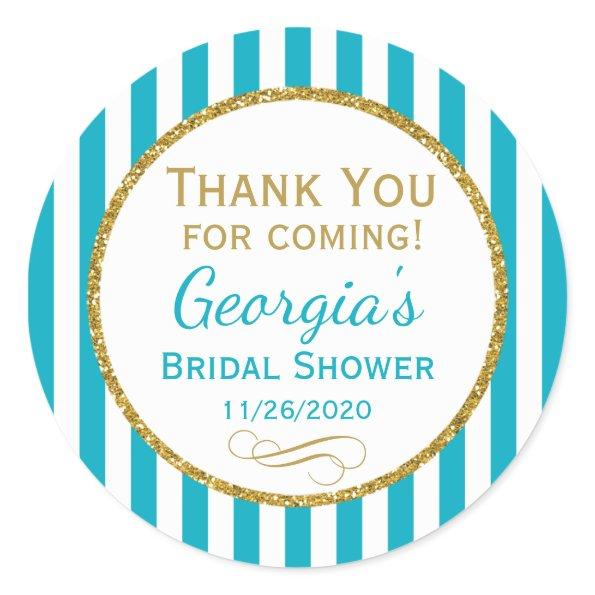 Turquoise Aqua Bridal Shower Thank You Favor Tags