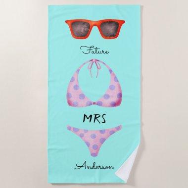 Turquoise Bikini Sunglasses Future Mrs Beach Towel