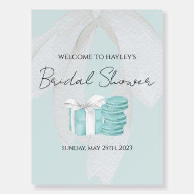 Turquoise Blue Bow Bridal Shower Sign