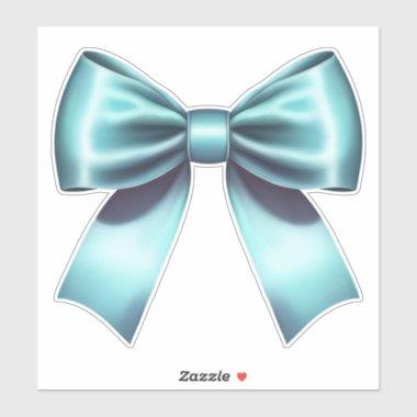 Turquoise Blue Bow Elegant  Wedding Sticker