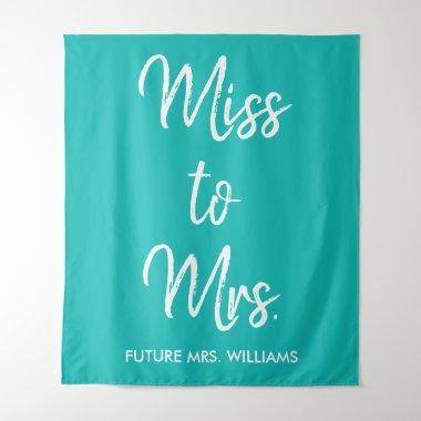 Turquoise Blue Miss to Mrs Bridal Shower Backdrop