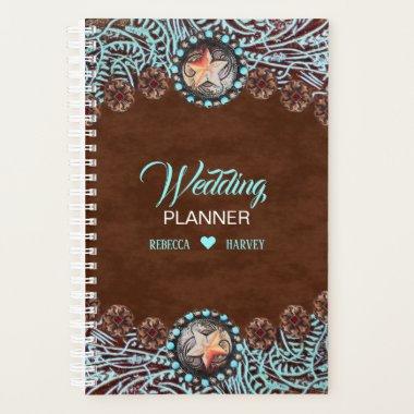 turquoise brown cowboy country western wedding planner