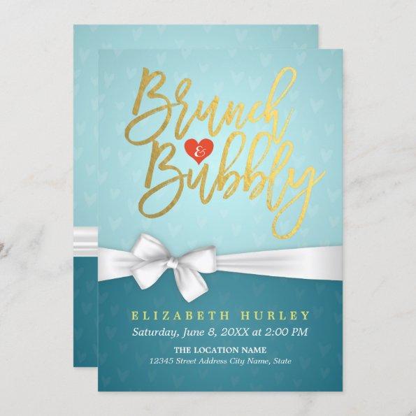 Turquoise Brunch & Bubbly Bridal Shower Invitations
