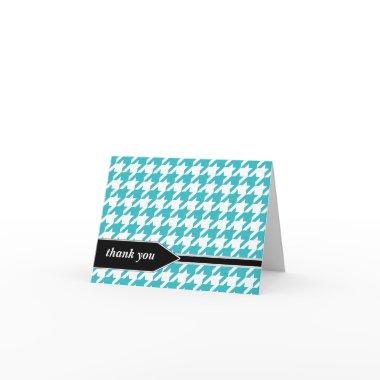 Turquoise Classy Houndstooth Thank You