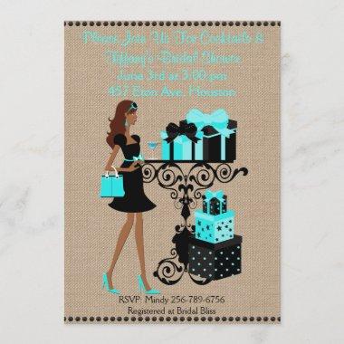 Turquoise Cocktail Keep Calm Bridal Shower Invite
