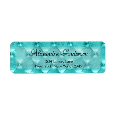 Turquoise or Teal Blue Jeweled Parisian Label