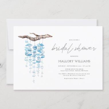Turquoise Shell Mobile Bridal Shower Invitations