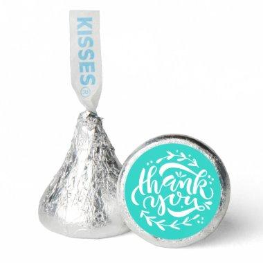 Turquoise Thank You Hand Lettering Wreath Wedding Hershey®'s Kisses®