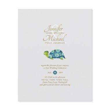 Turquoise Turtle Bridal Shower by Mail or Wedding