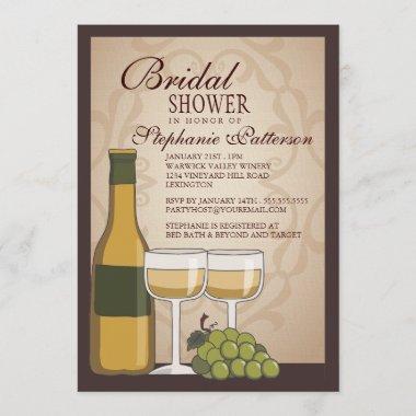 Tuscan Bridal Shower Wine Themed Invitations