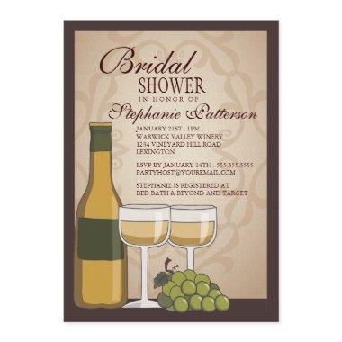 Tuscan Bridal Shower Wine Themed Invitations