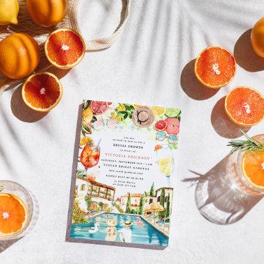 Tuscan Italian Pool Party | Spritz Bridal Shower Invitations