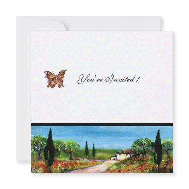 TUSCANY LANDSCAPE 4,yellow green white Invitations