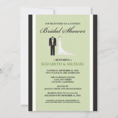 Tux & Gown Couple's Bridal Shower Invitations
