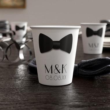 Tuxedo Bow Tie 1920s Wedding Party Paper Cups