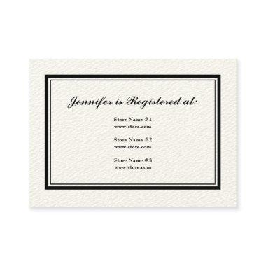 Tuxedo Registry  in Black and White on Cream