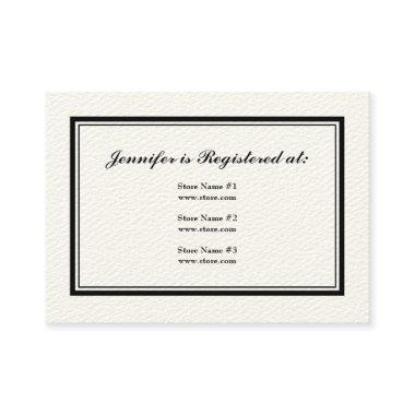 Tuxedo Registry Invitations in Black and White on Cream