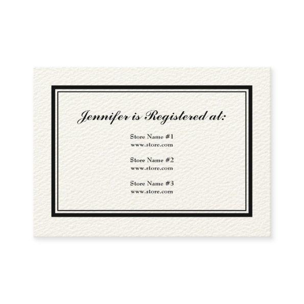 Tuxedo Registry  in Black and White on Cream