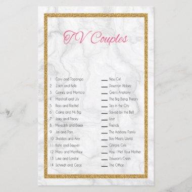 TV Couple Matching Marble and Gold Bridal Shower