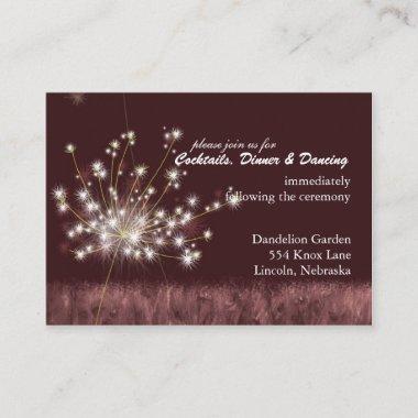 Twilight Dandelion Wedding Reception Enclosure Invitations