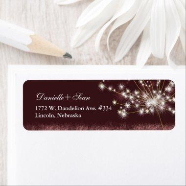 Twilight Dandelion Wedding Return Address Label