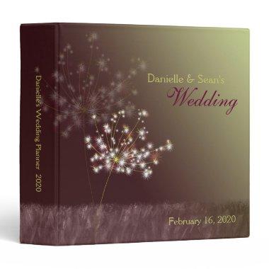 Twilight Dandelions Wedding Planner 3 Ring Binder