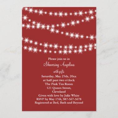 Twinkle Lights Bridal Shower Invitations (red)