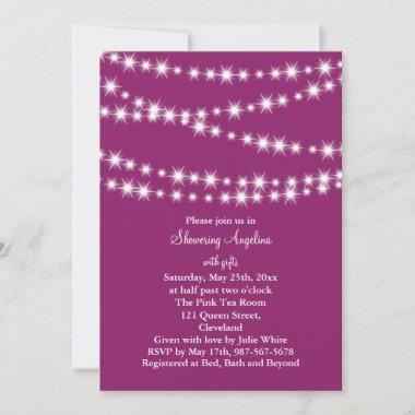 Twinkle Lights Bridal Shower Invite (magenta)