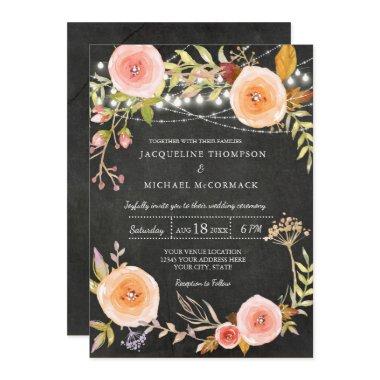 Twinkle Lights Chalkboard  Floral