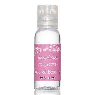Twinkle Lights Spread Love on pink Hand Sanitizer