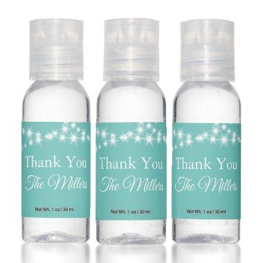 Twinkle Lights Thank You on Turquoise Hand Sanitizer
