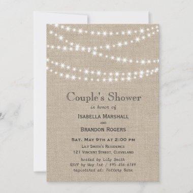 Twinkle Lights Typography Couple's Shower Invite