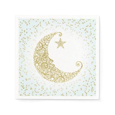 Twinkle Little Star Gold Moon Blue Napkin