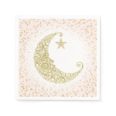 Twinkle Little Star Gold Moon Pink Napkin