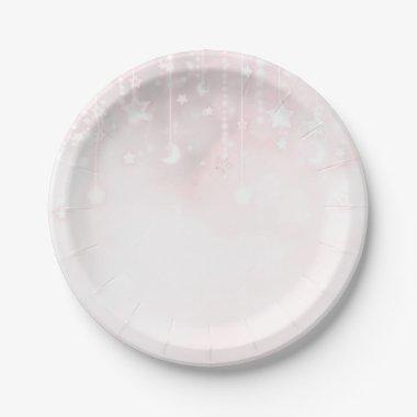 Twinkle little Star Rose Gold Baby Shower Paper Plates
