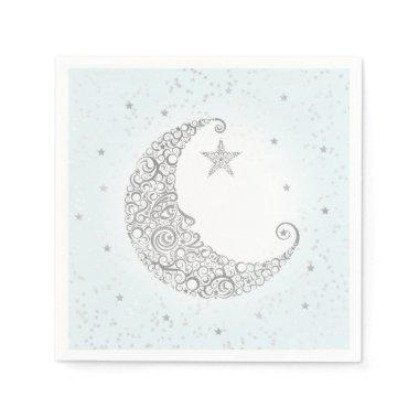 Twinkle Little Star Silver Moon Blue Napkin