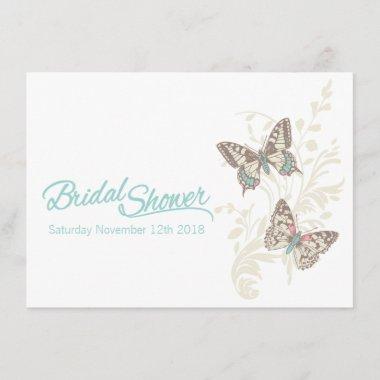 Two butterflies graphic bridal shower Invitations