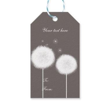 Two Dandelions Taupe Rustic Country Home Gift Tags