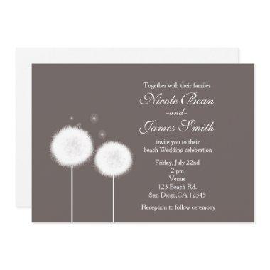 Two Dandelions Taupe Rustic Wedding
