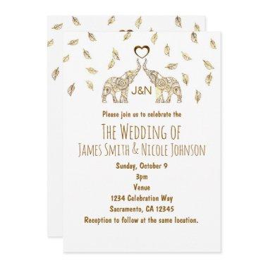 Two Elephants & Heart Gold Fall Wedding