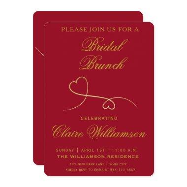 Two Gold Hearts | Red Bridal Brunch