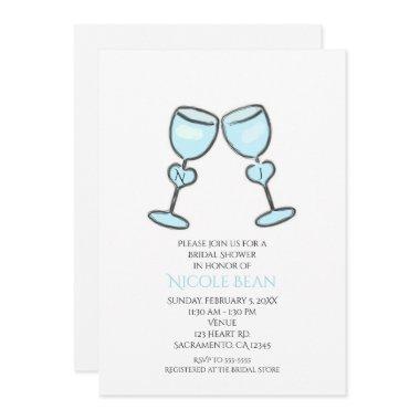 Two Heart Wine Glasses