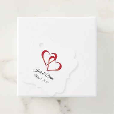 Two Hearts Single Sided Favor Tags