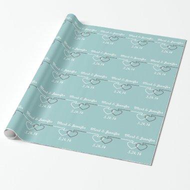 Two Interlocking Hearts Wrapping Paper