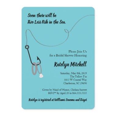 Two Less Fish in the Sea Bridal Shower Invitations