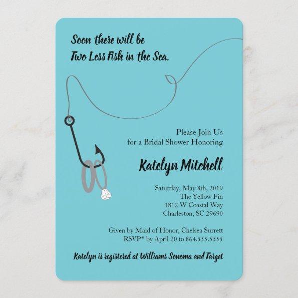 Two Less Fish in the Sea Bridal Shower Invitations